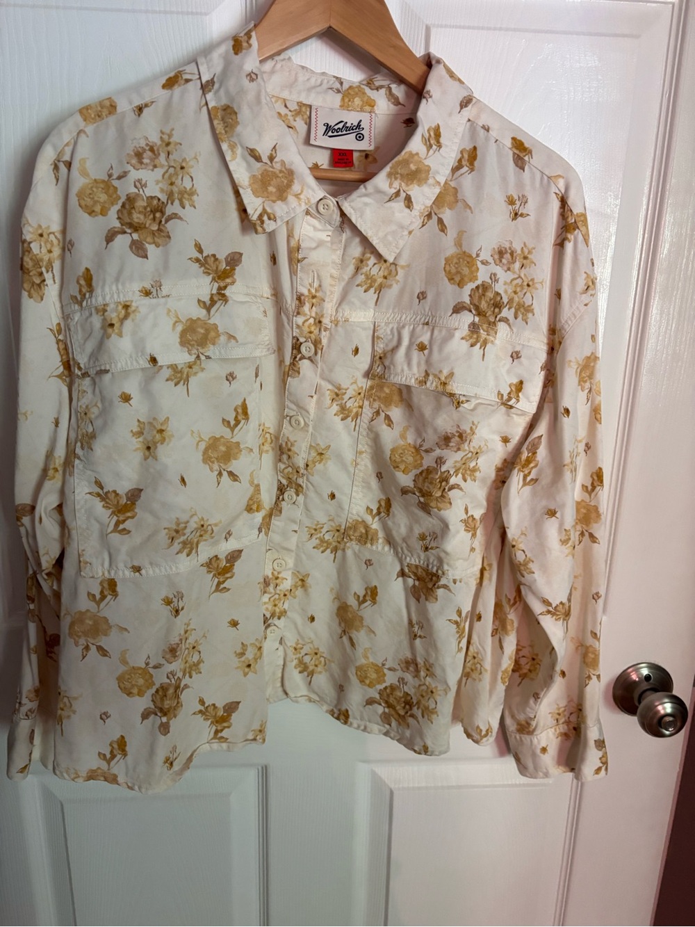 Woolrich women’s Cream Floral Button-Up Shirt XXL